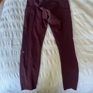lululemon athletica fast and free Burgundy Leggings